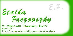 etelka paczovszky business card